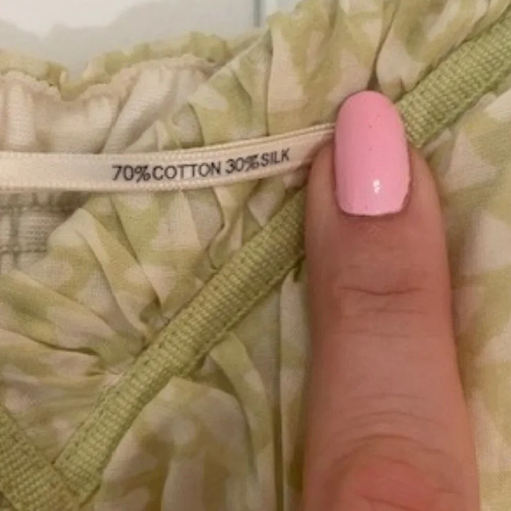 Max Studio Boho Spaghetti Strap GREEN and WHITE Summer Dress – Sz XS - Picture 6 of 8